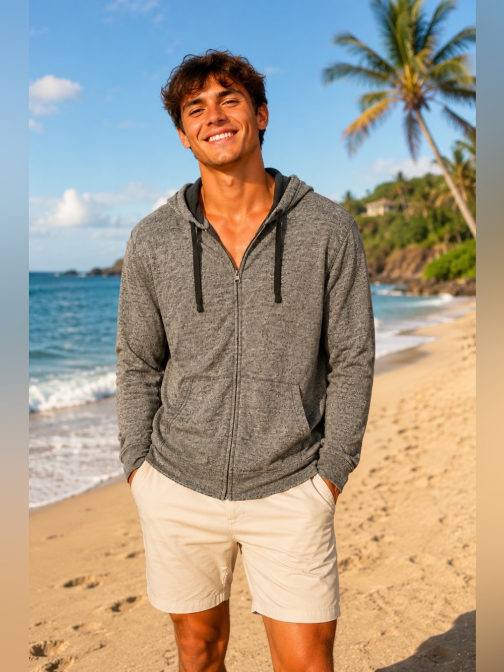 Sonoma Lightweight Zip Up Hoodie Size L